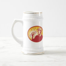 Rayo del trabajador de línea eléctrica del electri taza de café