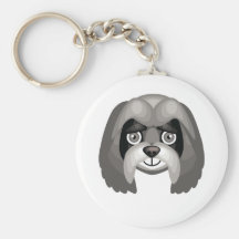 Raza (negra) del perro de Lasa Apso - mi oasis del Llaveros Personalizados