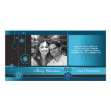 Real - photocard azul del día de fiesta del navida tarjeta fotografica personalizada
