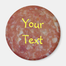Rebanada del salami imanes para frigoríficos