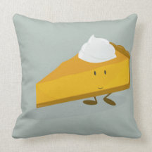 Rebanada sonriente del pastel de calabaza almohada