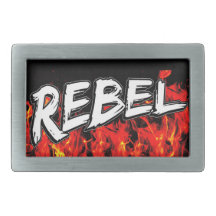 Rebel Hebilla Cinturón Rectangular