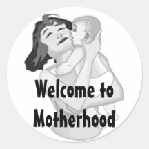 Recepción a la maternidad etiqueta redonda