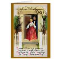 Recepción a nuestro navidad casero del vintage tarjeton