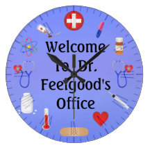 Recepción a Office Customizable Clock del doctor Relojes De Pared