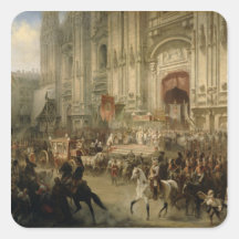 Recepción ceremonial del Campo-mariscal Calcomanía Cuadradas