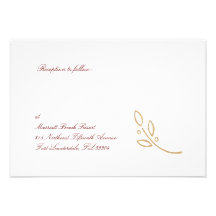Recepción de la rama de olivo del oro invitacion personal 