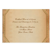 Recepción de la voluta del pergamino del vintage tarjetas personales