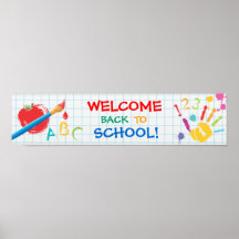 Recepción de nuevo a bandera de escuela impresiones