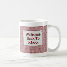 Recepción de nuevo a escuela taza de café