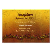 Recepción nupcial de la caída de las hojas de otoñ invitacion personal 