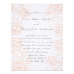 Recepción nupcial floral gris anaranjada del vinta invitaciones