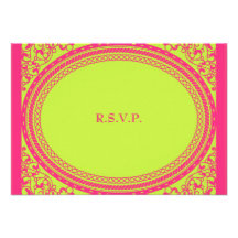 Recepción nupcial fluorescente/de neón RSVP Invitación Personalizada