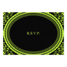 Recepción nupcial fluorescente/de neón RSVP Invitacion Personal
