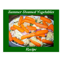 Receta cocida al vapor verano de las verduras postal