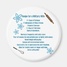 Receta para una esposa militar iman de frigorífico