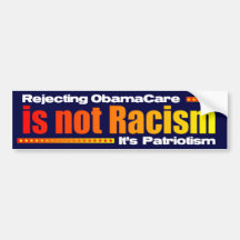 Rechazo de ObamaCare Pegatina De Parachoque