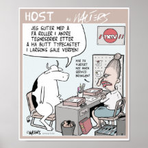 "RECIBA" la vaca de Larson en la agencia de empleo Posters