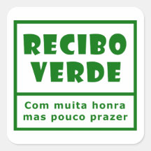 Recibos Verdes Pegatinas Cuadradas
