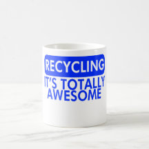 Reciclaje, es impresionante (azul) tazas