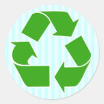 Recicle al pegatina con las rayas azules