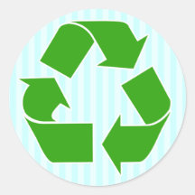 Recicle al pegatina con las rayas azules