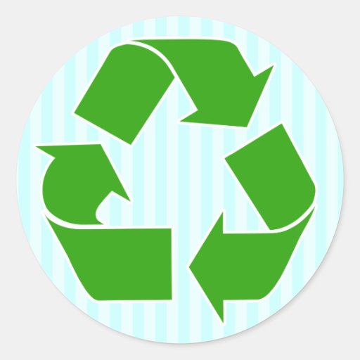 Recicle al pegatina con las rayas azules