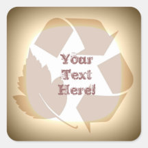 Recicle al pegatina cuadrado #3