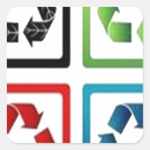 Recicle el diseño pegatinas cuadradas