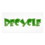 ¡Recicle el diseño verde! Tarjeta Con Foto Personalizada