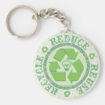 Recicle el engranaje del Día de la Tierra Llaveros