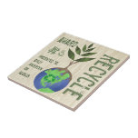 Recicle el grano de madera del globo de la tierra  azulejos ceramicos