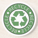 Recicle el logotipo de centro verde posavasos para bebidas