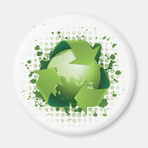 RECICLE EL PLANETA VERDE IMÁN PARA FRIGORIFICO