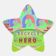 RECICLE el PREMIO del HÉROE - ahora anime Pegatina Forma De Estrella