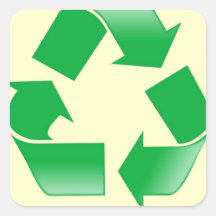 Recicle el símbolo calcomanía cuadrada