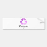 ¡Recicle el símbolo! ¡diseño de la lila! Etiqueta De Parachoque