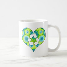 Recicle el teñido anudado del corazón tazas