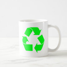 Recicle el verde del símbolo tazas de café