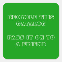 Recicle este catálogo calcomania cuadrada personalizada