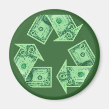 Recicle $ imán para frigorifico