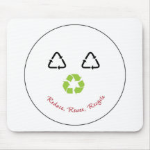 Recicle la cara - rojo alfombrilla de raton