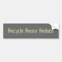 Recicle la reutilización reducen etiqueta de parachoque