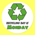 Recicle lunes pegatinas