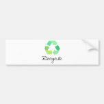 ¡Recicle! ¡Ponga verde los diseños para la ecologí Pegatina De Parachoque