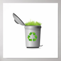 recicle puede con el eco design.png de la hierba impresiones