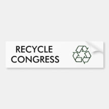 recicle, RECICLE, CONGRESO Pegatina De Parachoque