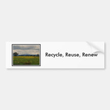 Recicle, reutilice, renueve etiqueta de parachoque