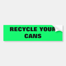 RECICLE SUS LATAS PEGATINA DE PARACHOQUE