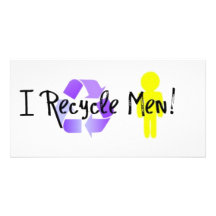 Reciclo a hombres tarjeta personal con foto